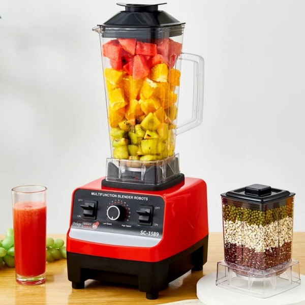 Silver Crest Commercial High-Power Blender, Grinder, Juicer & Mixer - 9520 Motor (4500W-5500W) for Heavy-Duty Kitchen Tasks