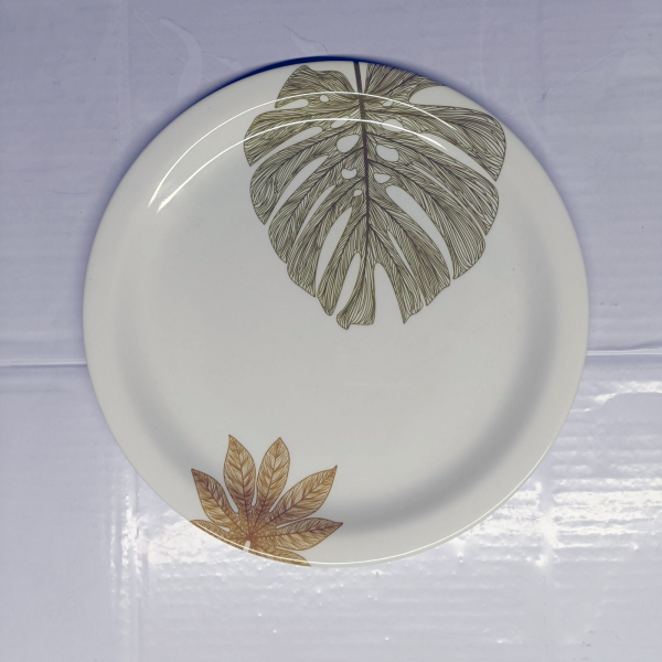 White Melamine Dinner Plate – Servewell Monstera Botanical DWP‑5209 Autum